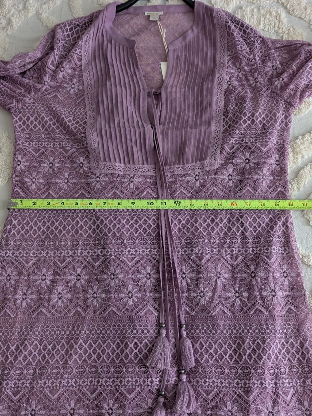 Sundance Maxine Lace Dress In Purple Large New Boho Prairie Romantic Festival - Picture 8 of 11